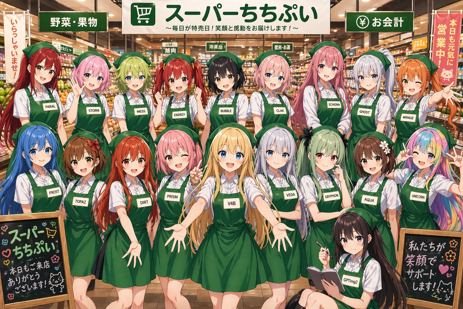 スーパーちちぷい店員さんいっぱいー | の人気AIイラスト・グラビア