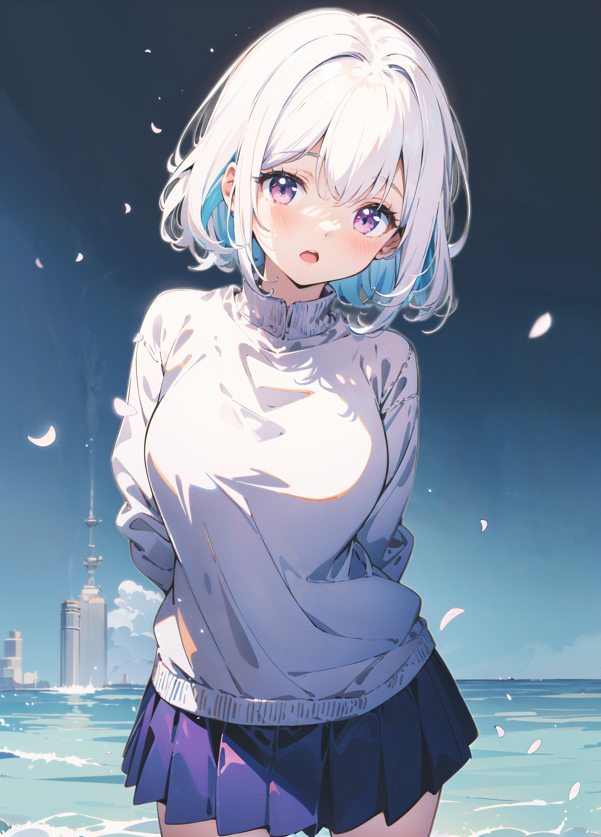 青いセーター