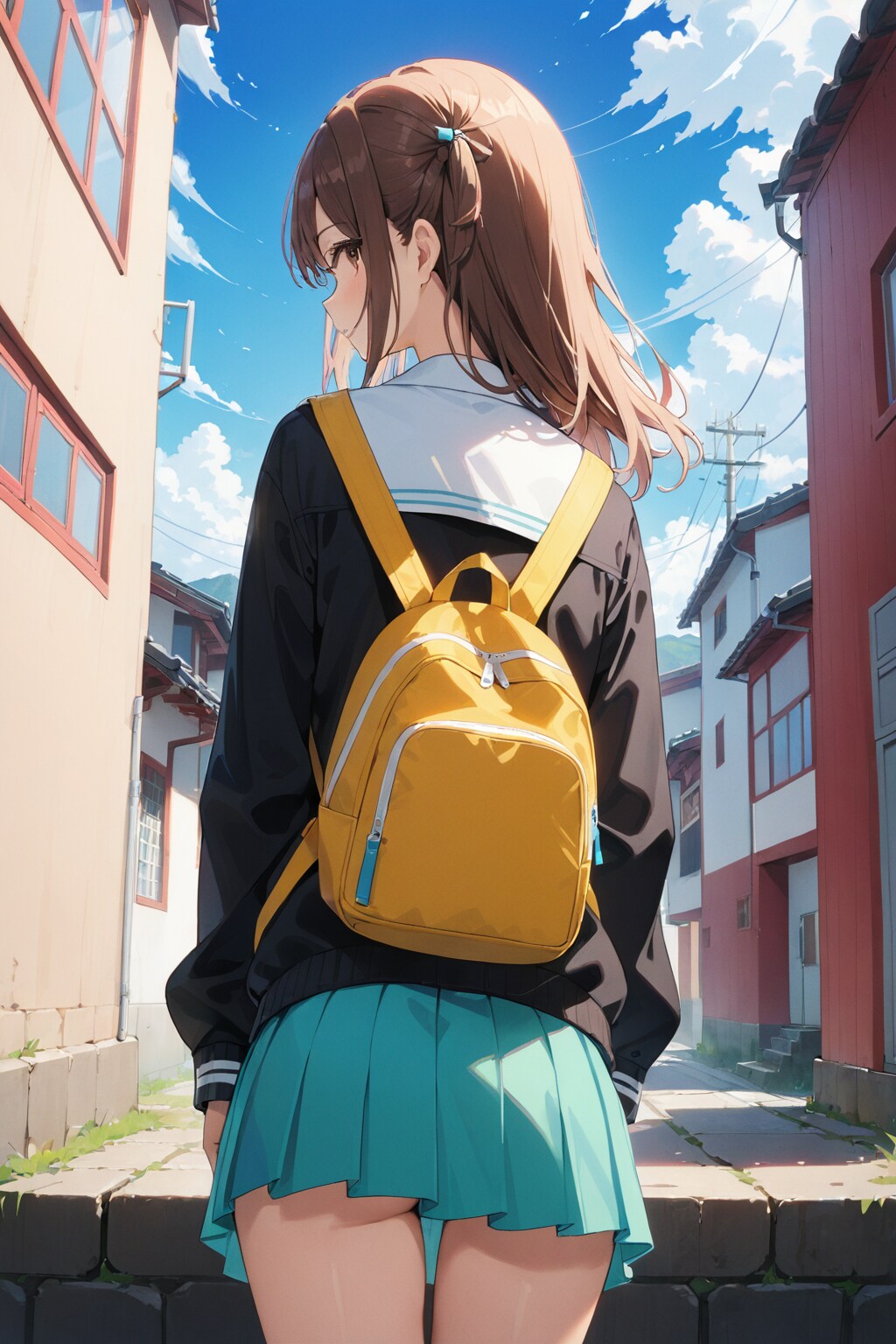 女子高生の後ろ姿