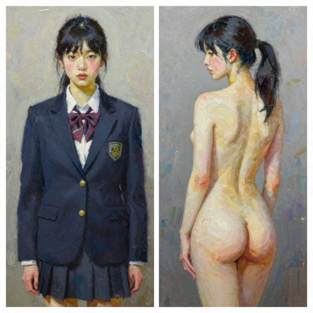 ブレザーとヌード