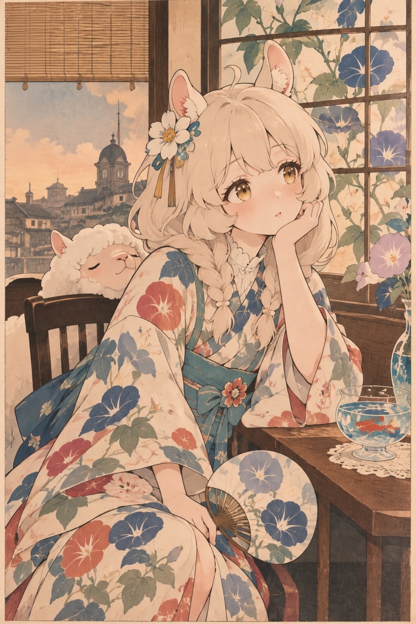 アルパカちゃん（竹久夢二オマージュ） | の人気AIイラスト・グラビア