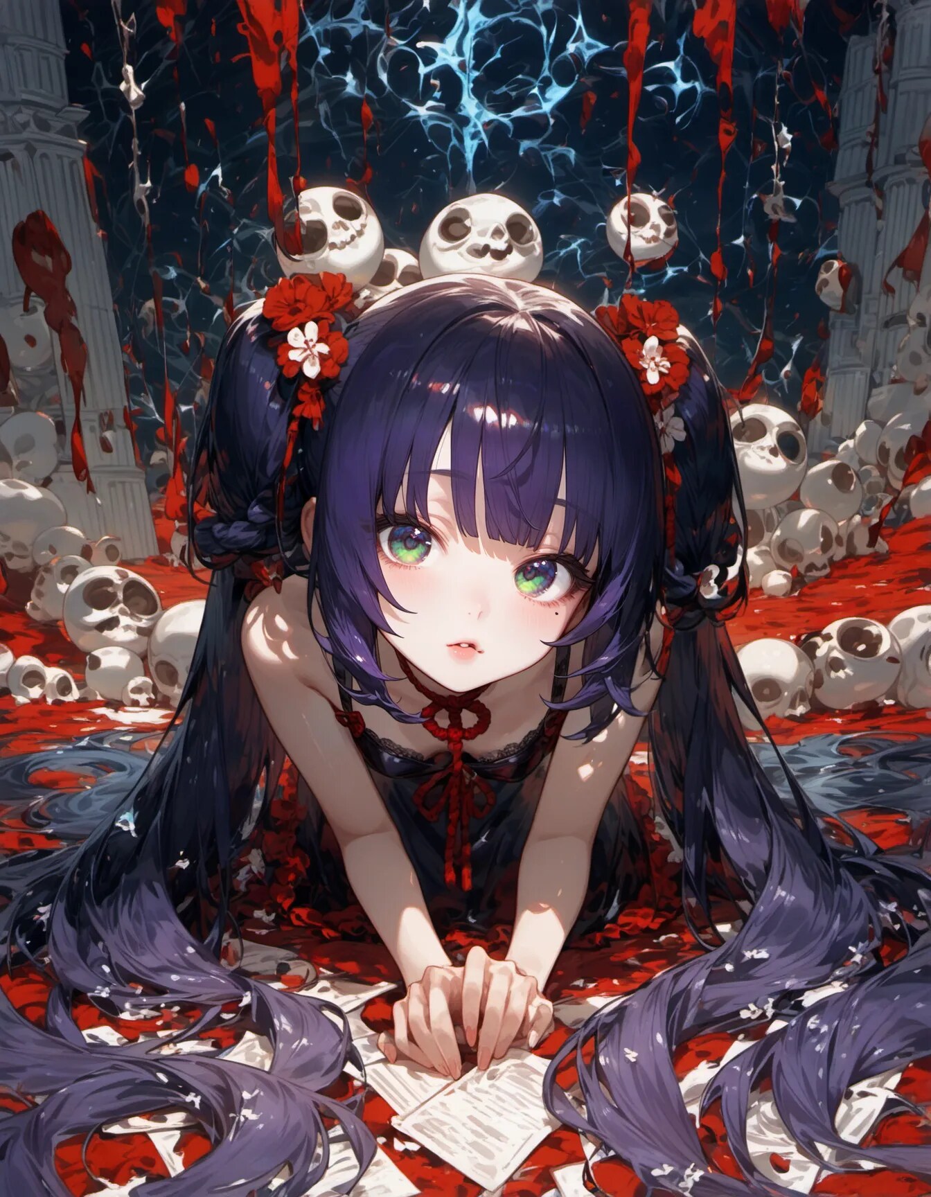 Gothic Nightmare of Skulls and Blood | の人気AIイラスト・グラビア