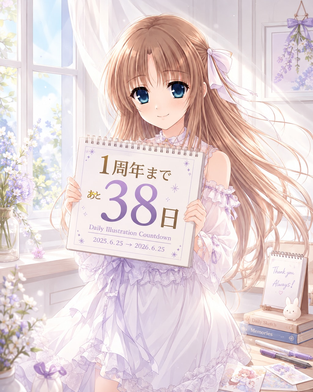 デイリーイラスト1周年カウントダウンd