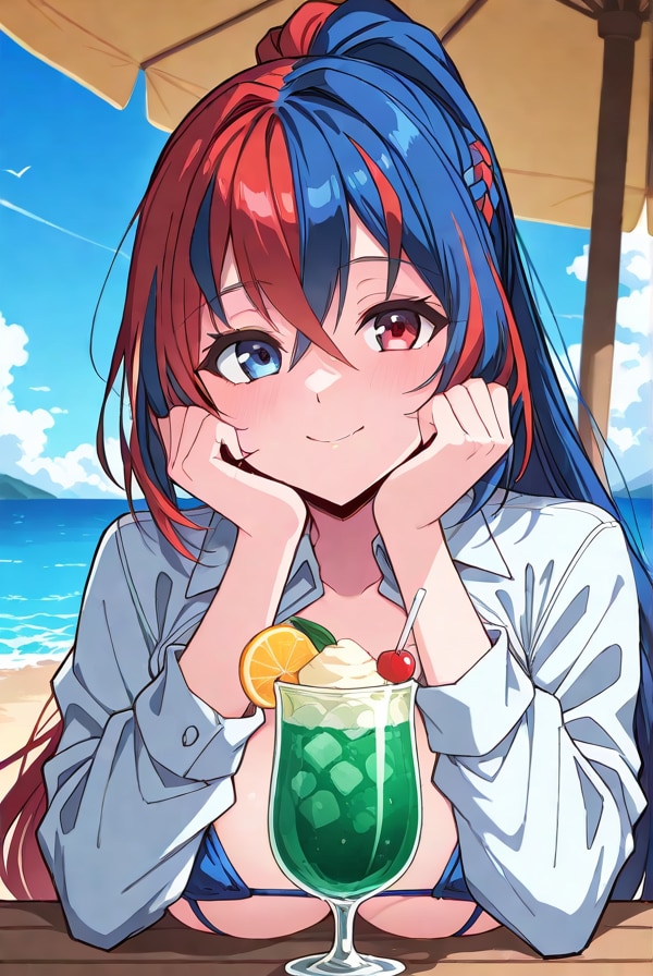 夏と飲み物と彼女