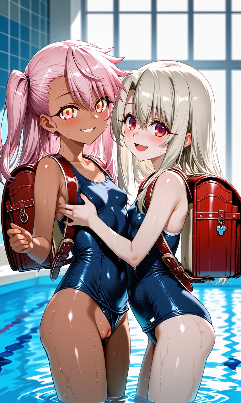 イリヤ　クロエ　白スク水ランドセル