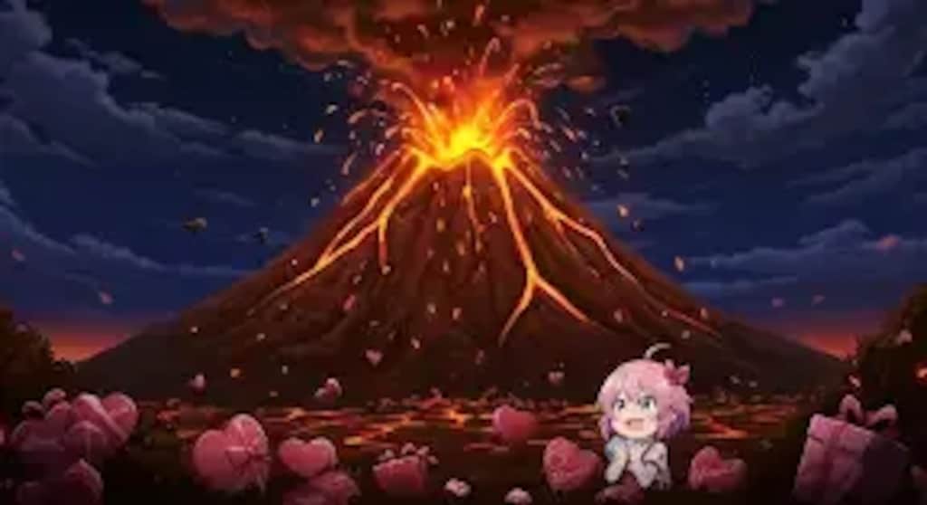 チョコレートマウンテン噴火