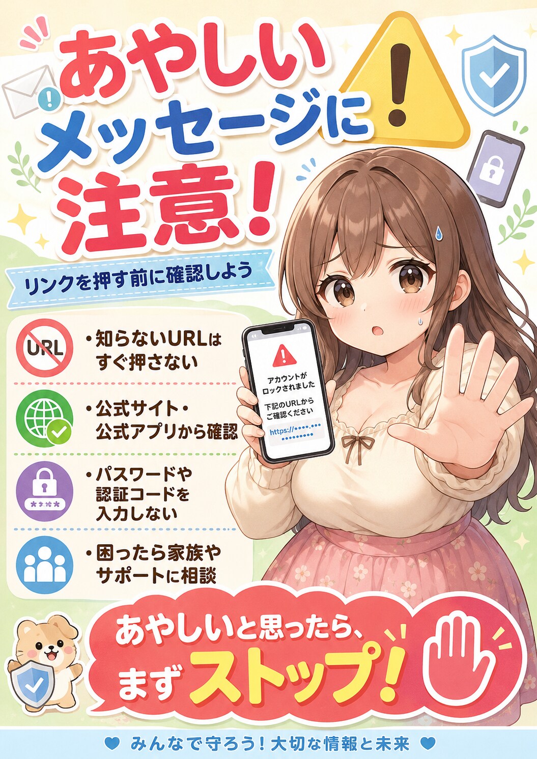 あやしいメッセージに注意しよう