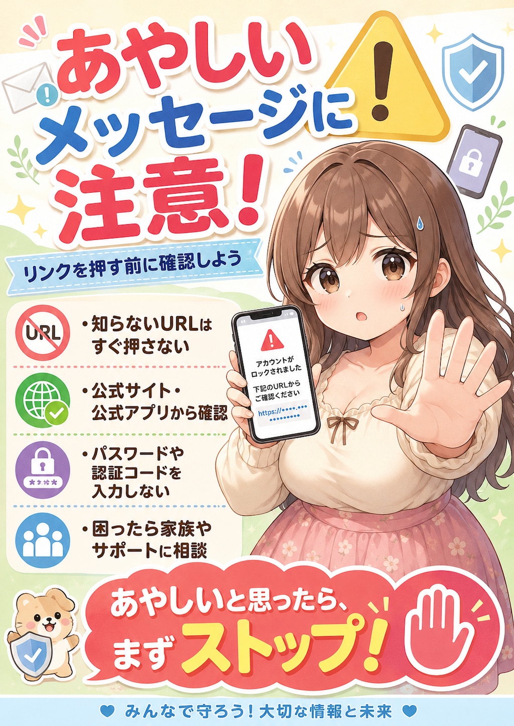 あやしいメッセージに注意しよう