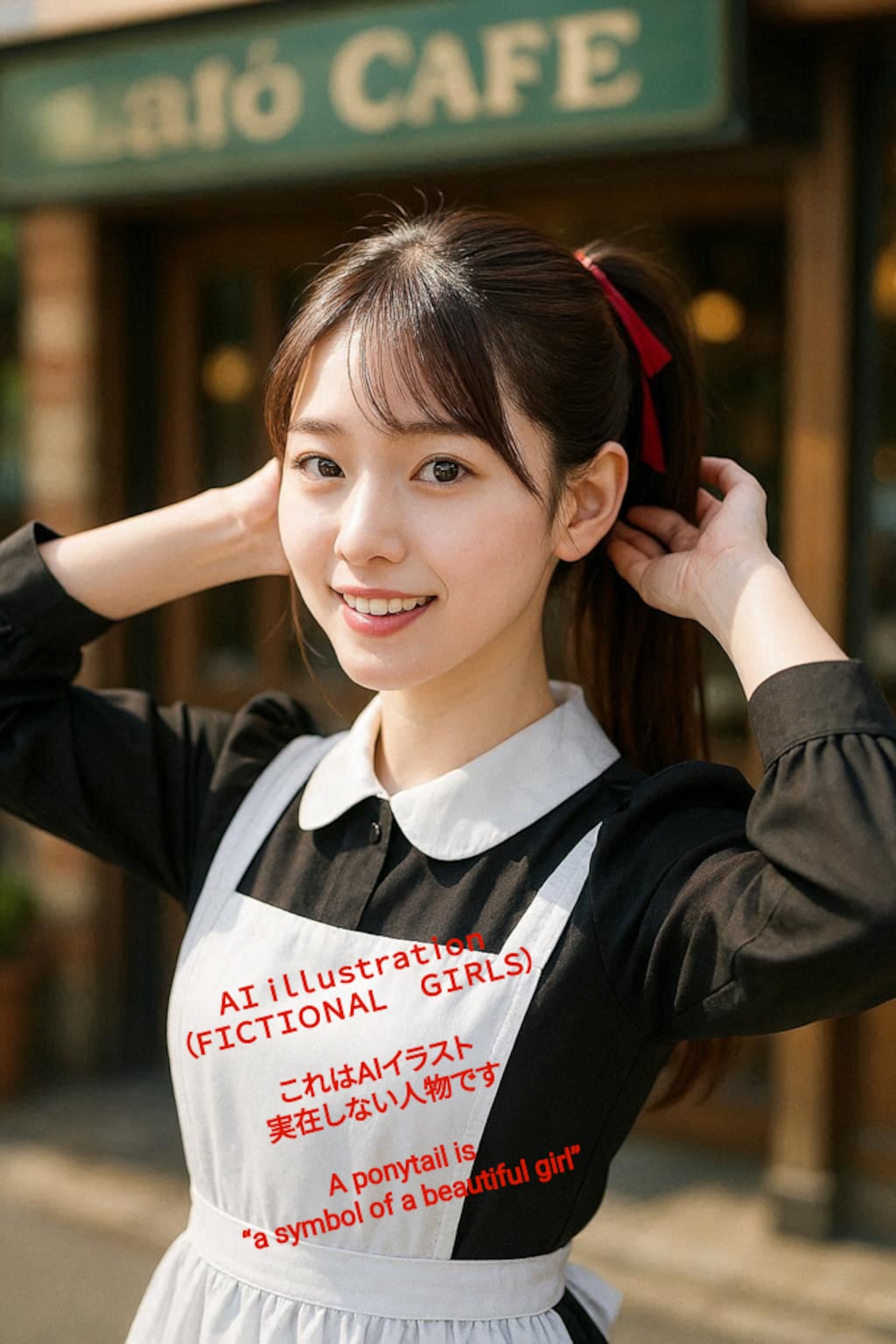 髪を縛るポニーテール美少女