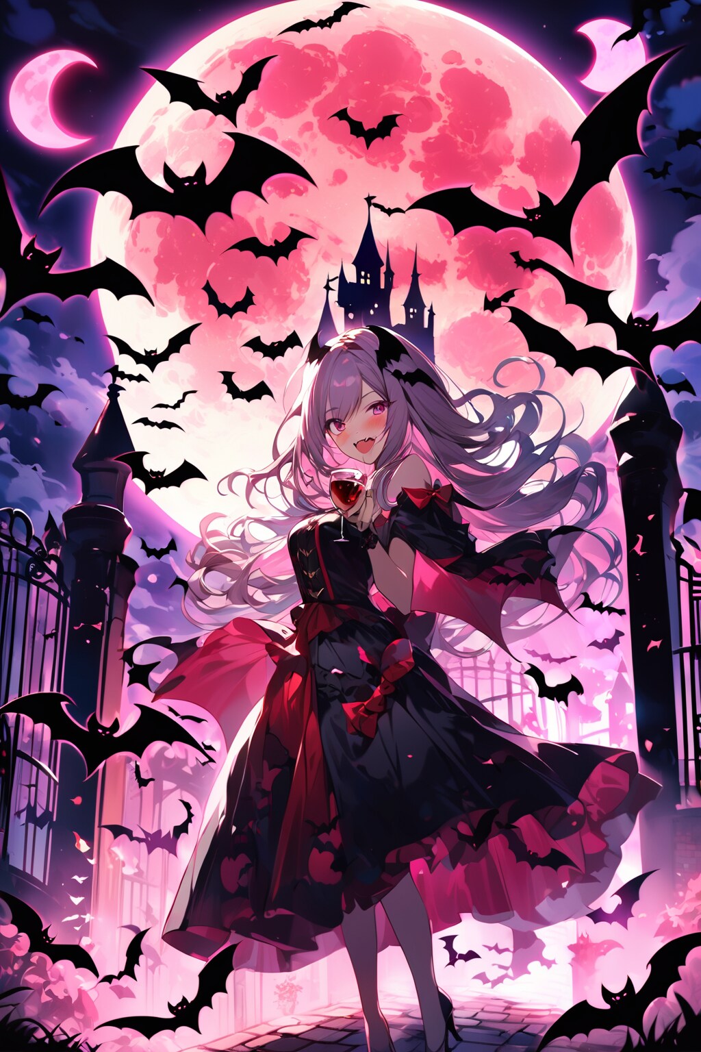 🦇蝙蝠の大群と🧛‍♀️ | の人気AIイラスト・グラビア