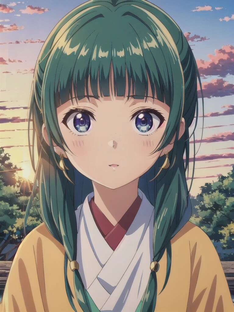 緑髪ロングで頬を染める少女 | の人気AIイラスト・グラビア