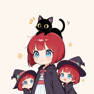 魔女と黒猫 | の人気AIイラスト・グラビア