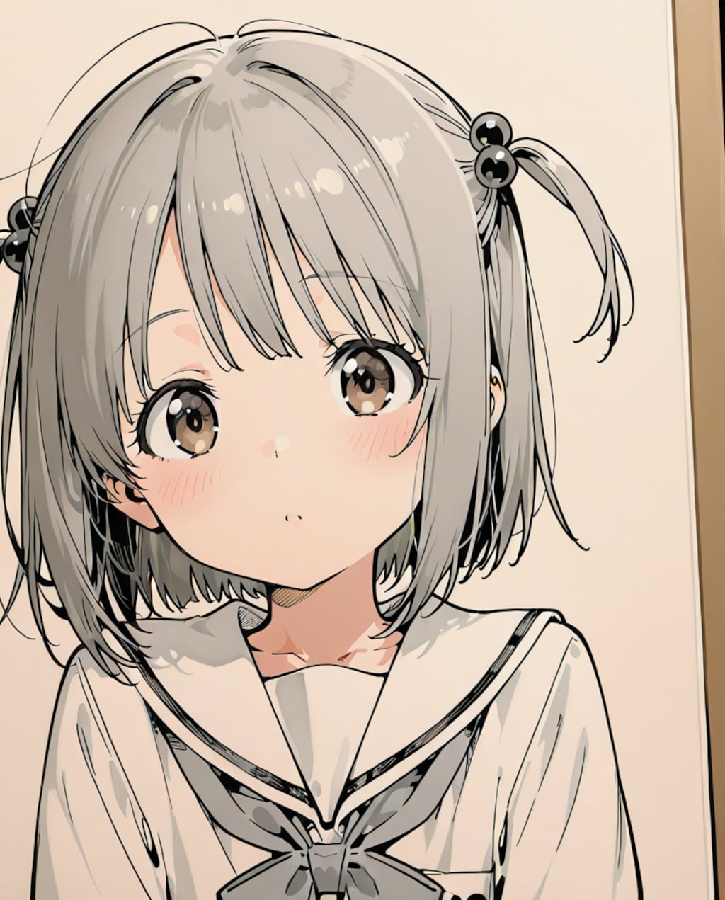 下書きの女の子