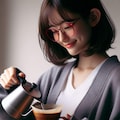 眼鏡女子 楓のコーヒータイム 4枚目