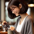 眼鏡女子 楓のコーヒータイム 2枚目