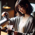 眼鏡女子 楓のコーヒータイム 3枚目