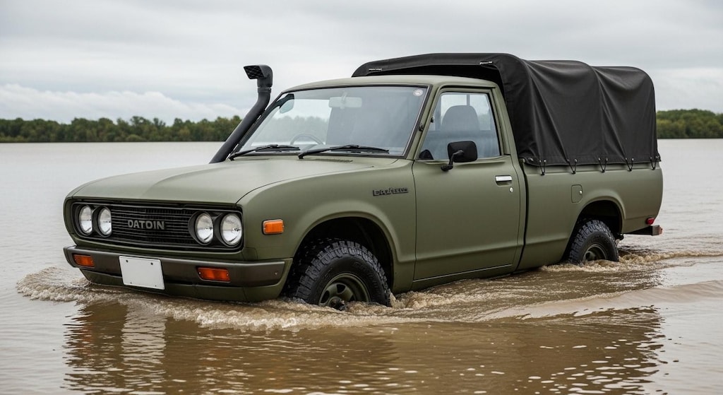 ダットサントラック川渡り