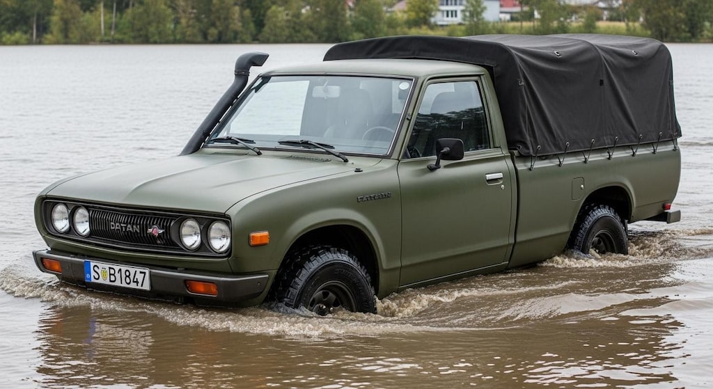 ダットサントラック川渡り