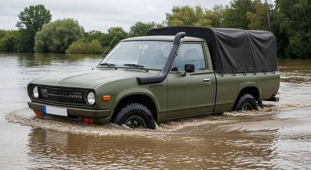 ダットサントラック川渡り