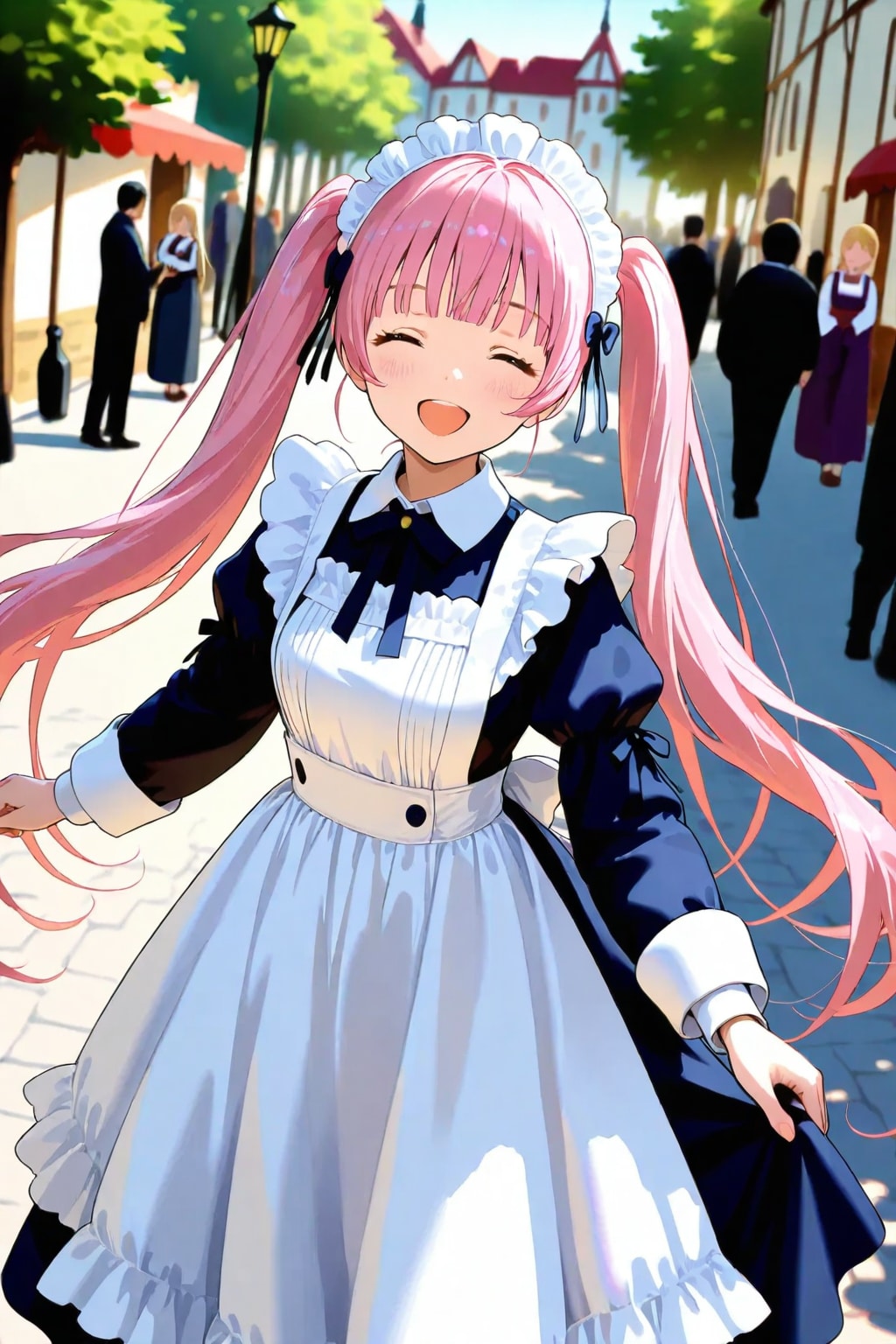 メイドちゃんの楽しいお散歩の時間