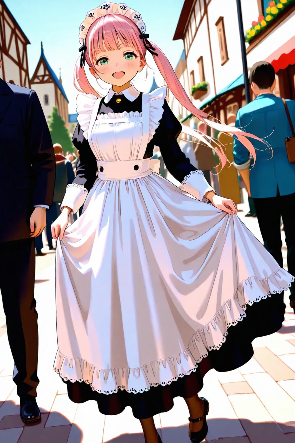 メイドちゃんの楽しいお散歩の時間 | の人気AIイラスト・グラビア