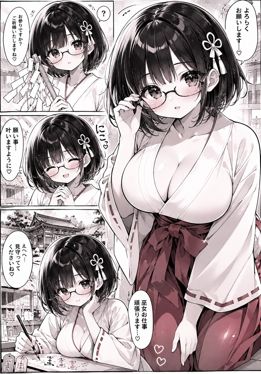 眼鏡巫女さん