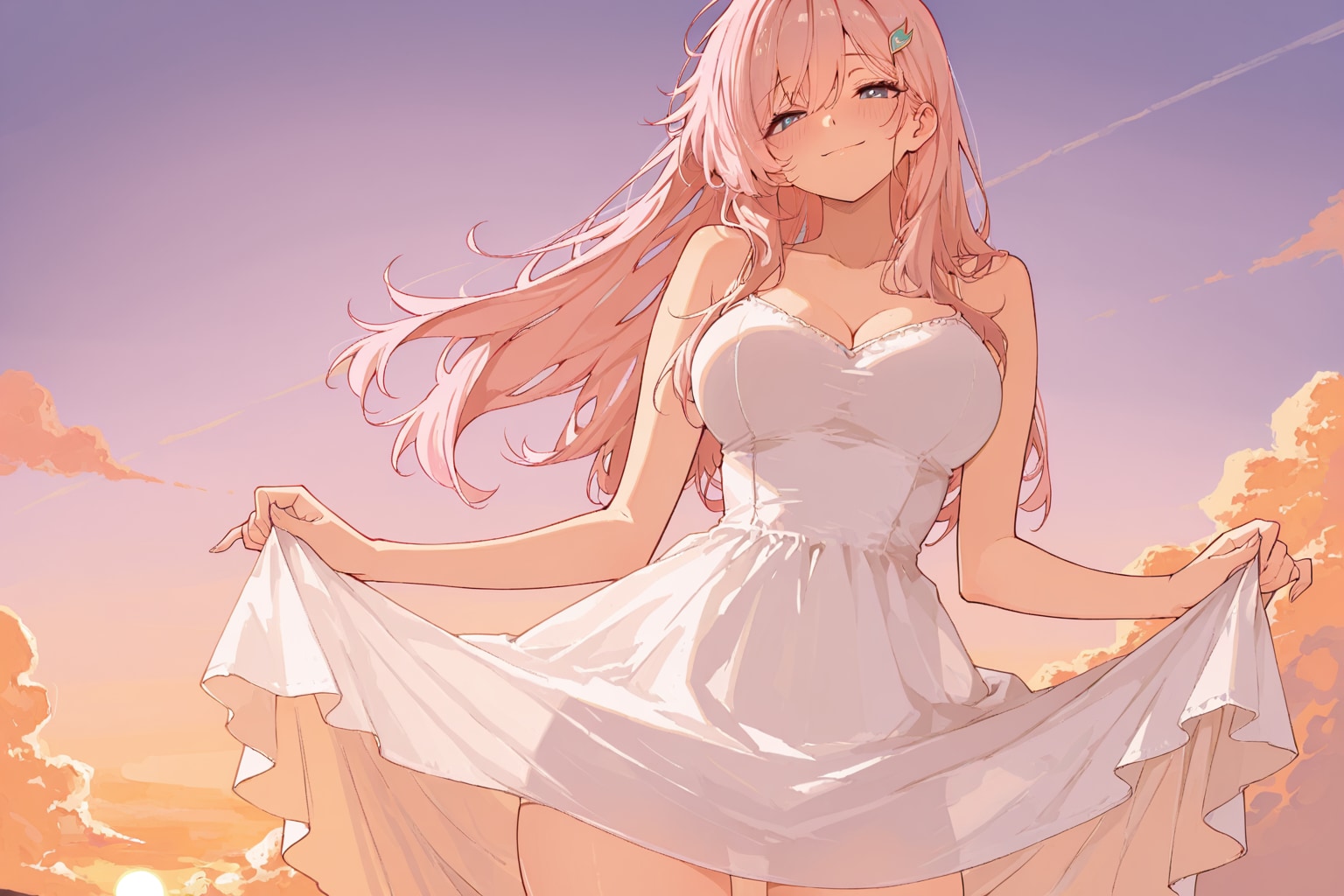 夕暮れの微笑