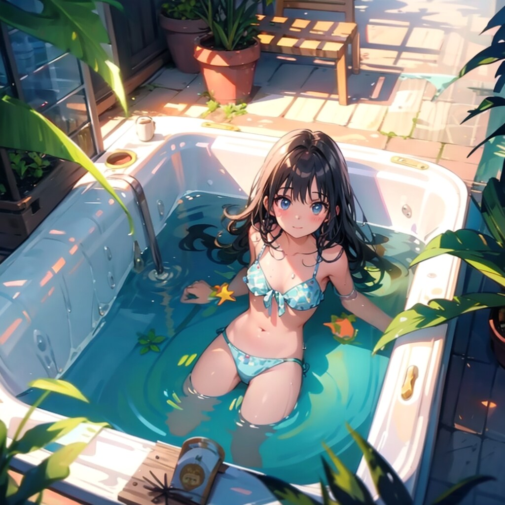４　七夕祭りの夜、天の川を見上げる少女