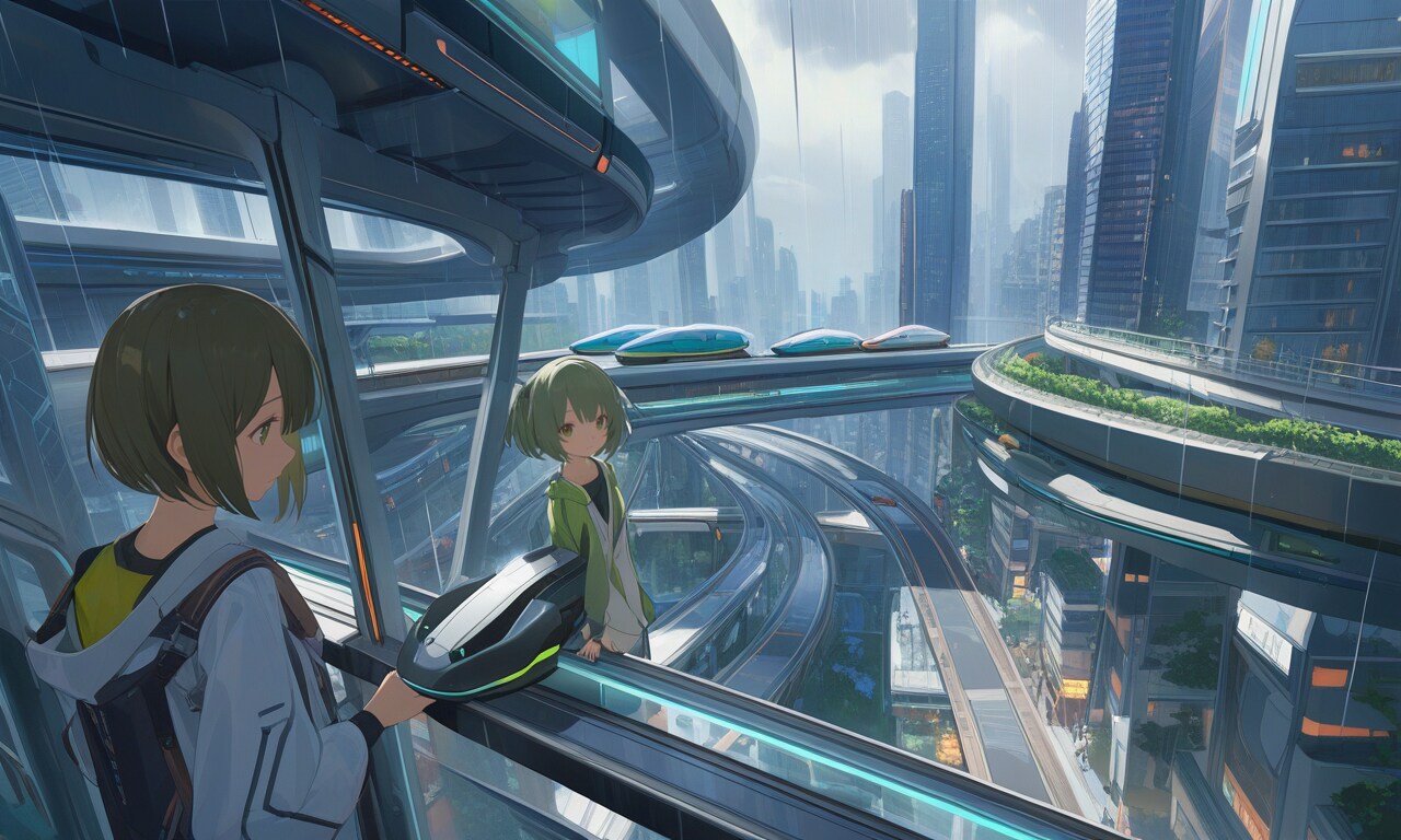 未来都市は今日も雨💧（pixAI版その1） | の人気AIイラスト・グラビア