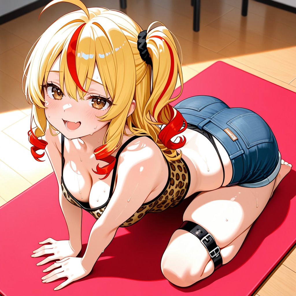 いつものヒョウ柄キャミ