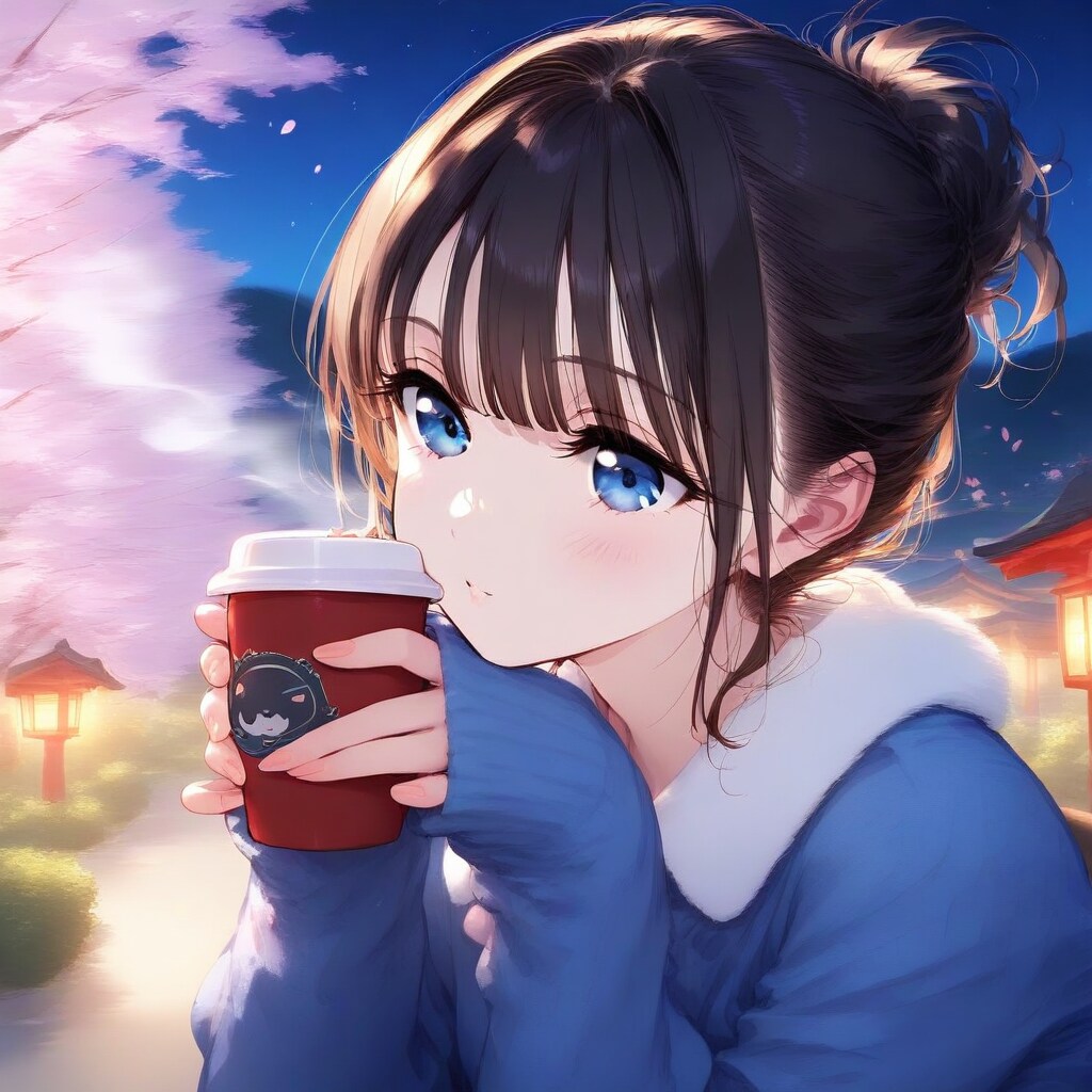 夜の桜にあなたを想う