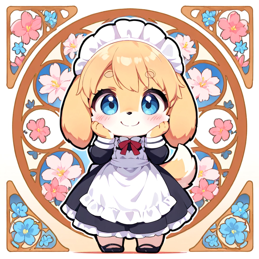 わんちゃんメイドステッカー