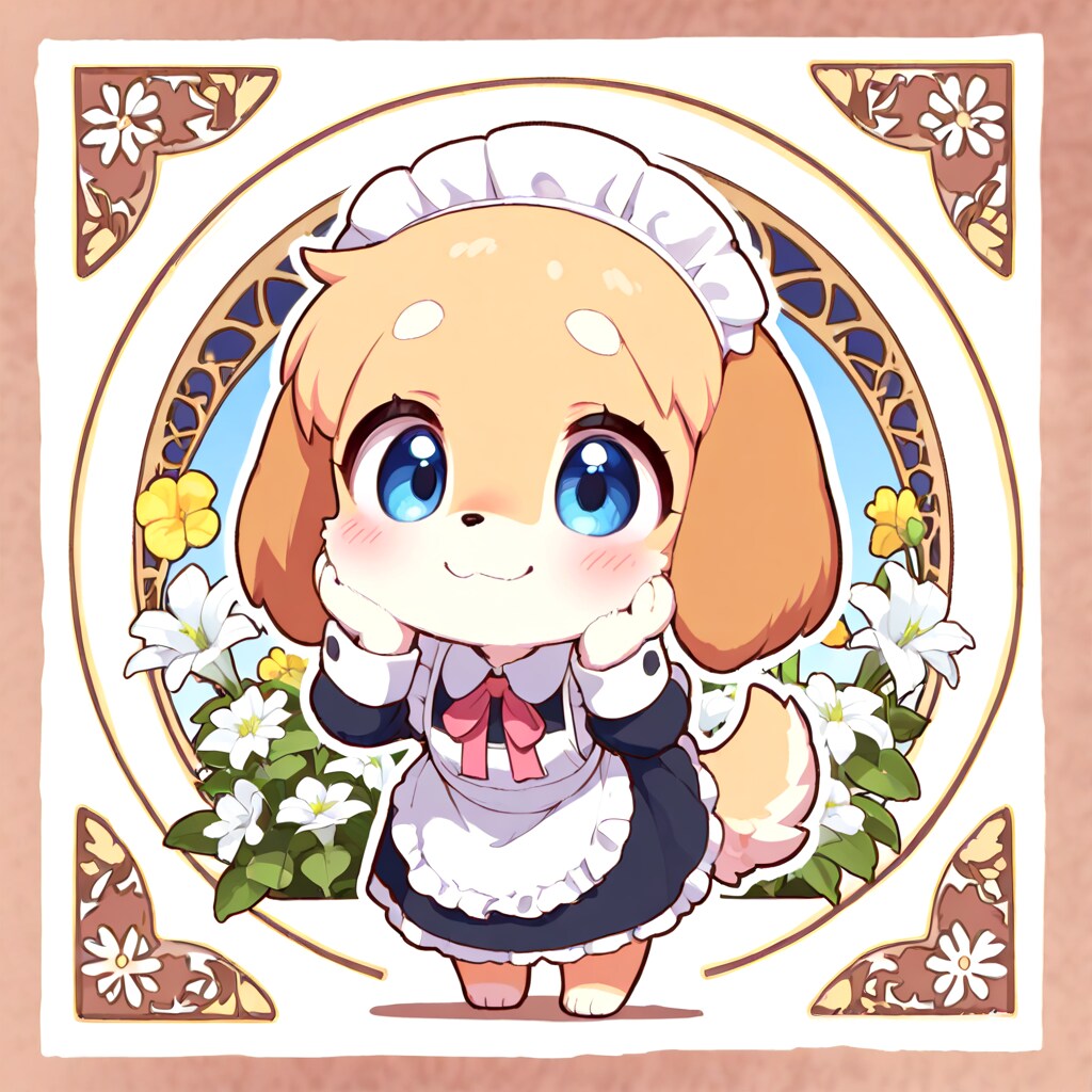 わんちゃんメイドステッカー