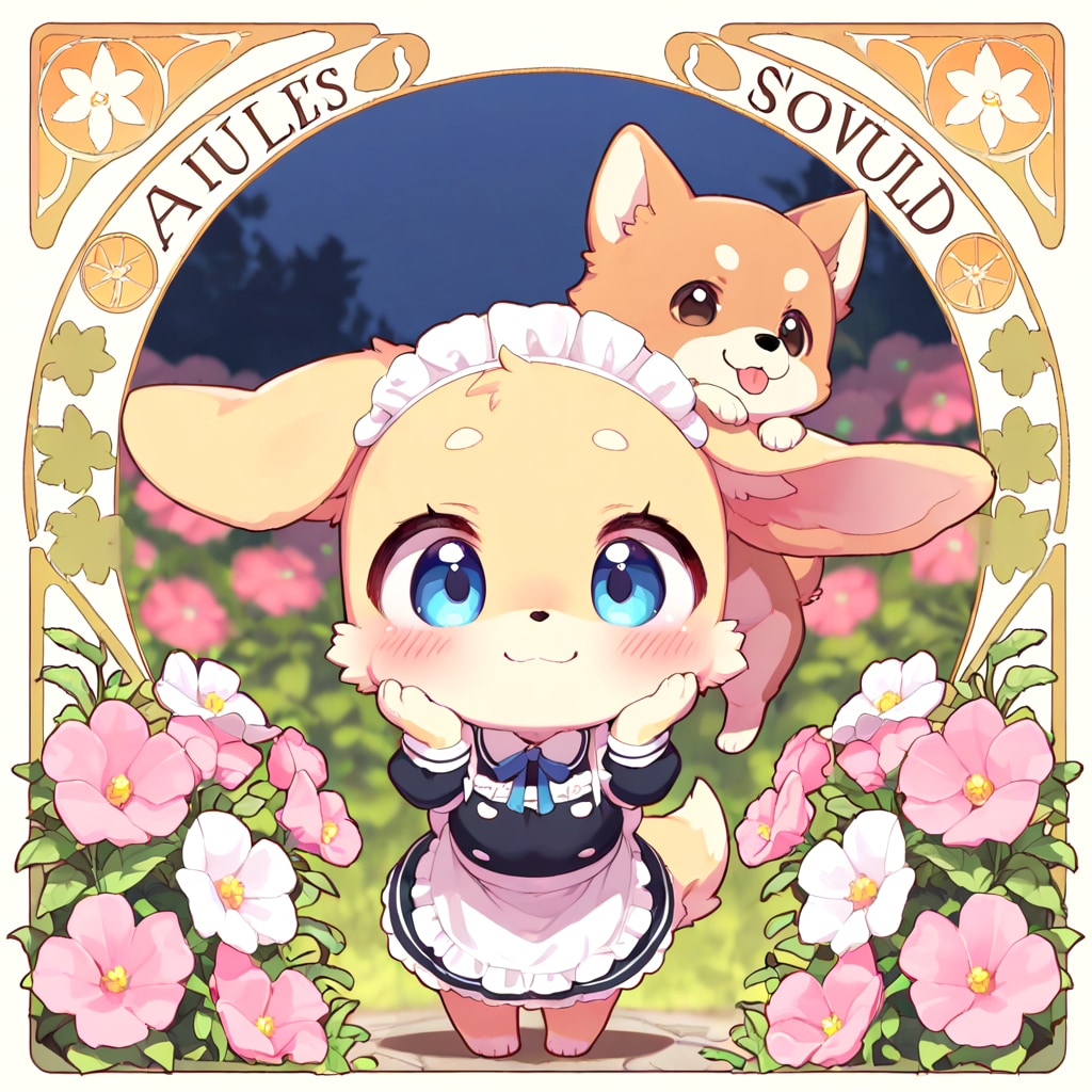 わんちゃんメイドステッカー