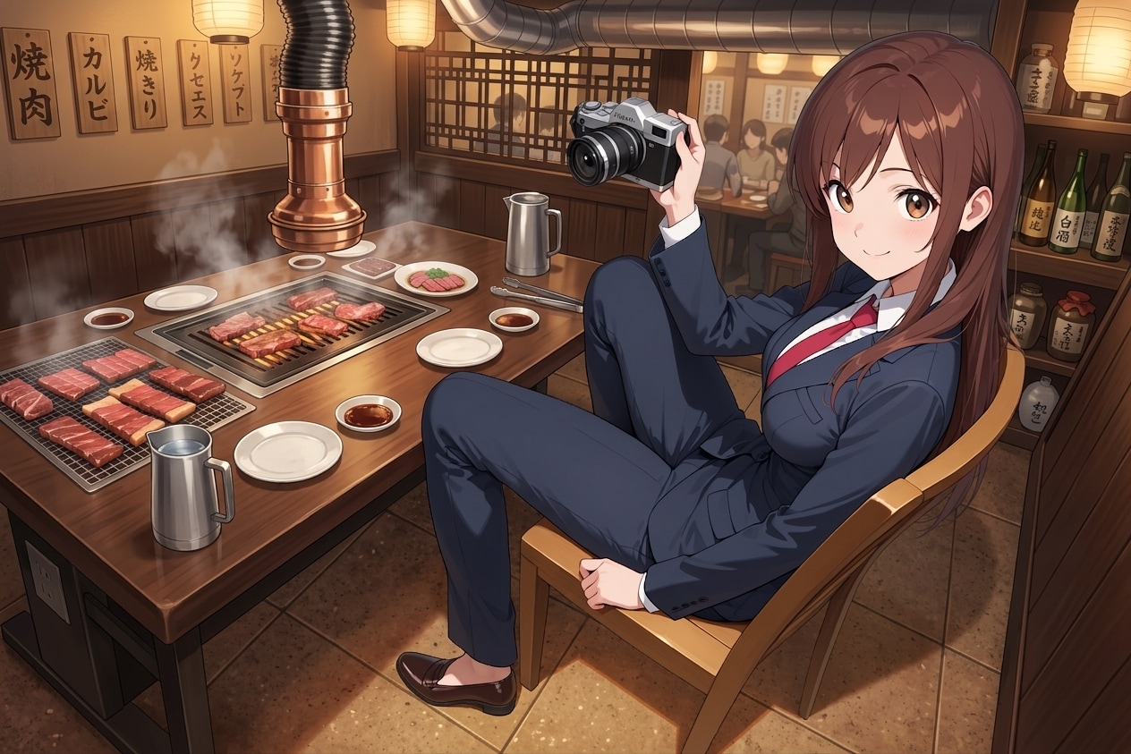 取材帰りの一人焼き肉 | の人気AIイラスト・グラビア
