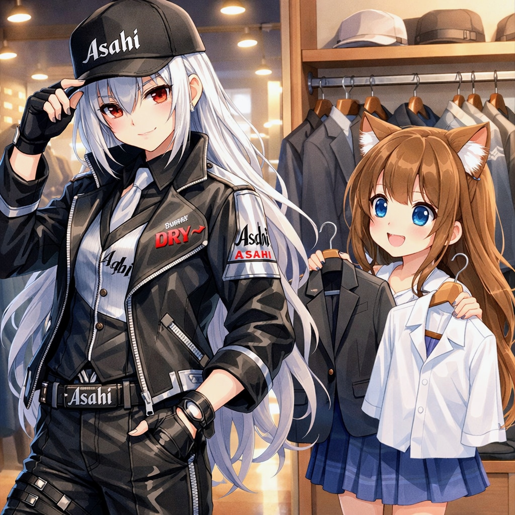 スーパードライのお姉さんを男装させる小さな女の子