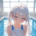 白髪ロリツインテ水着 2枚目