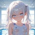 白髪ロリツインテ水着 4枚目