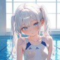 白髪ロリツインテ水着 3枚目
