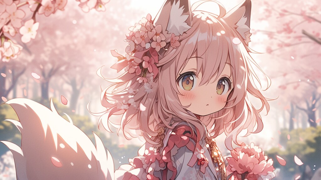 花舞う春のきつね姫