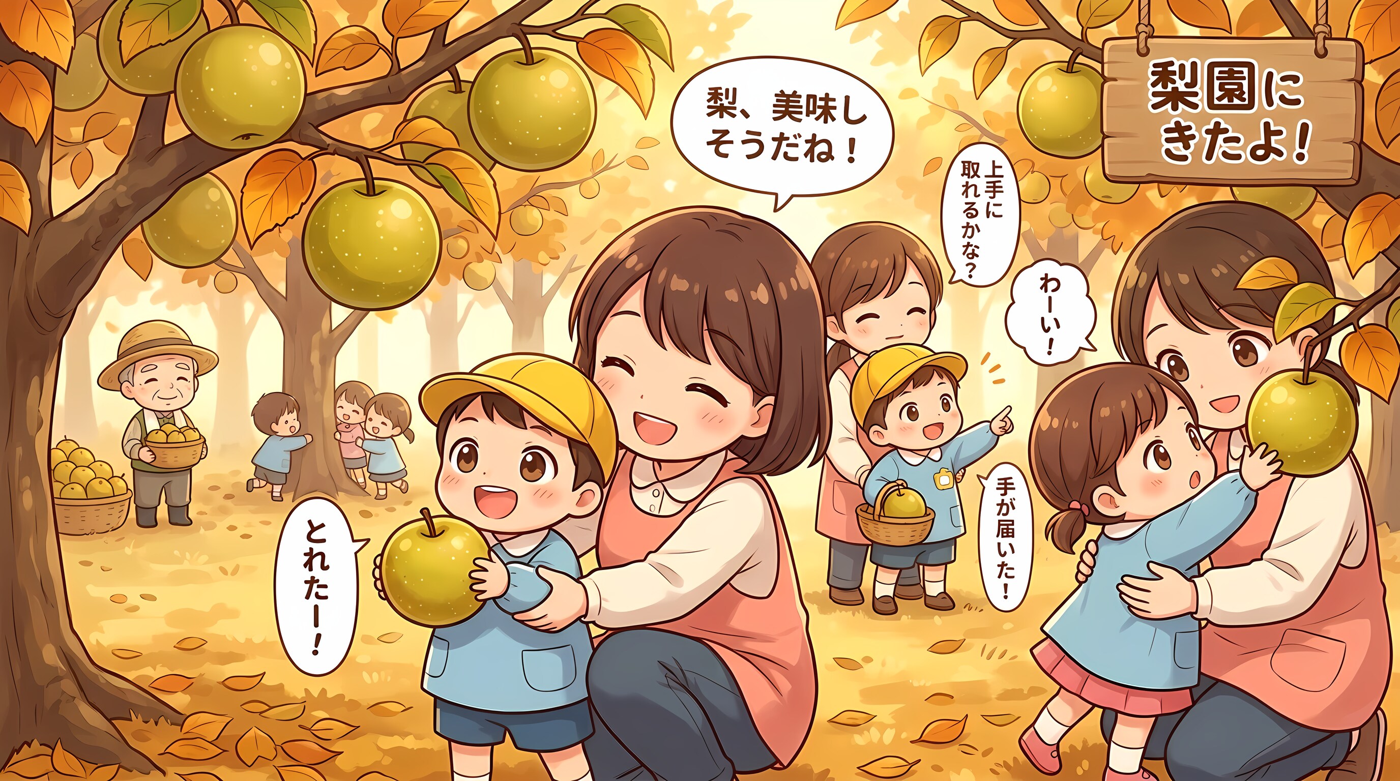 園児達と秋の遠足｜梨狩り２（79/100） | の人気AIイラスト・グラビア