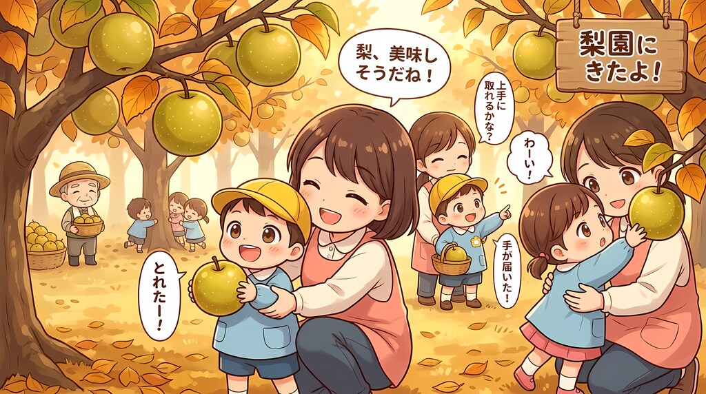 園児達と秋の遠足｜梨狩り２（79/100）
