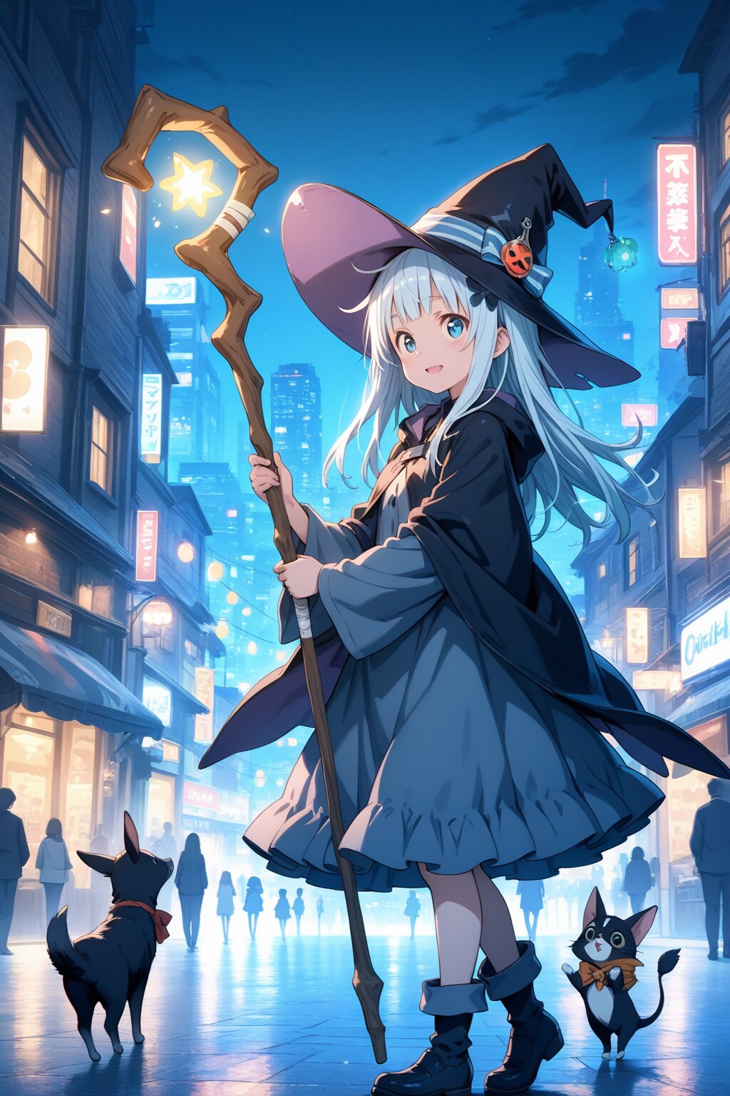 夜の街と魔女 | の人気AIイラスト・グラビア