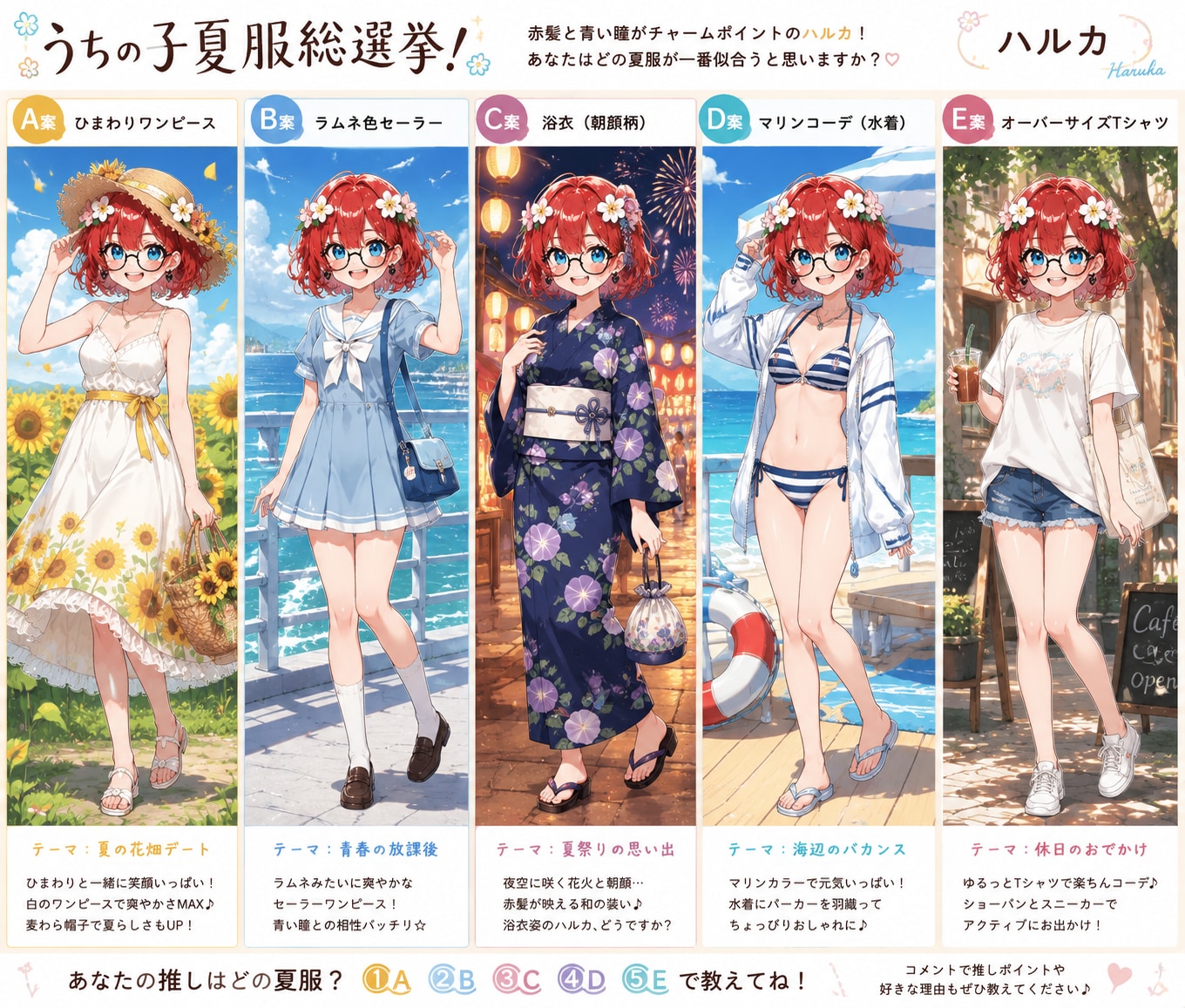 ハルカの夏服総選挙！あなたの推しコーデはどれ？