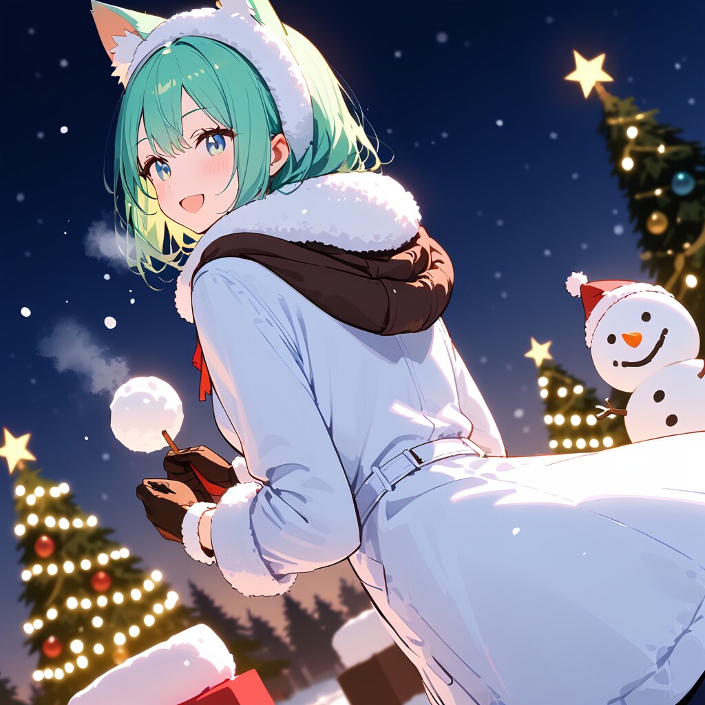 雪だるまとクリスマスとケモミミさんと | の人気AIイラスト・グラビア