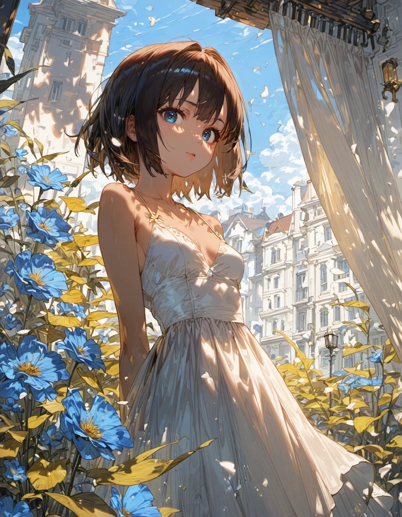 Azure Blooms in the City | の人気AIイラスト・グラビア