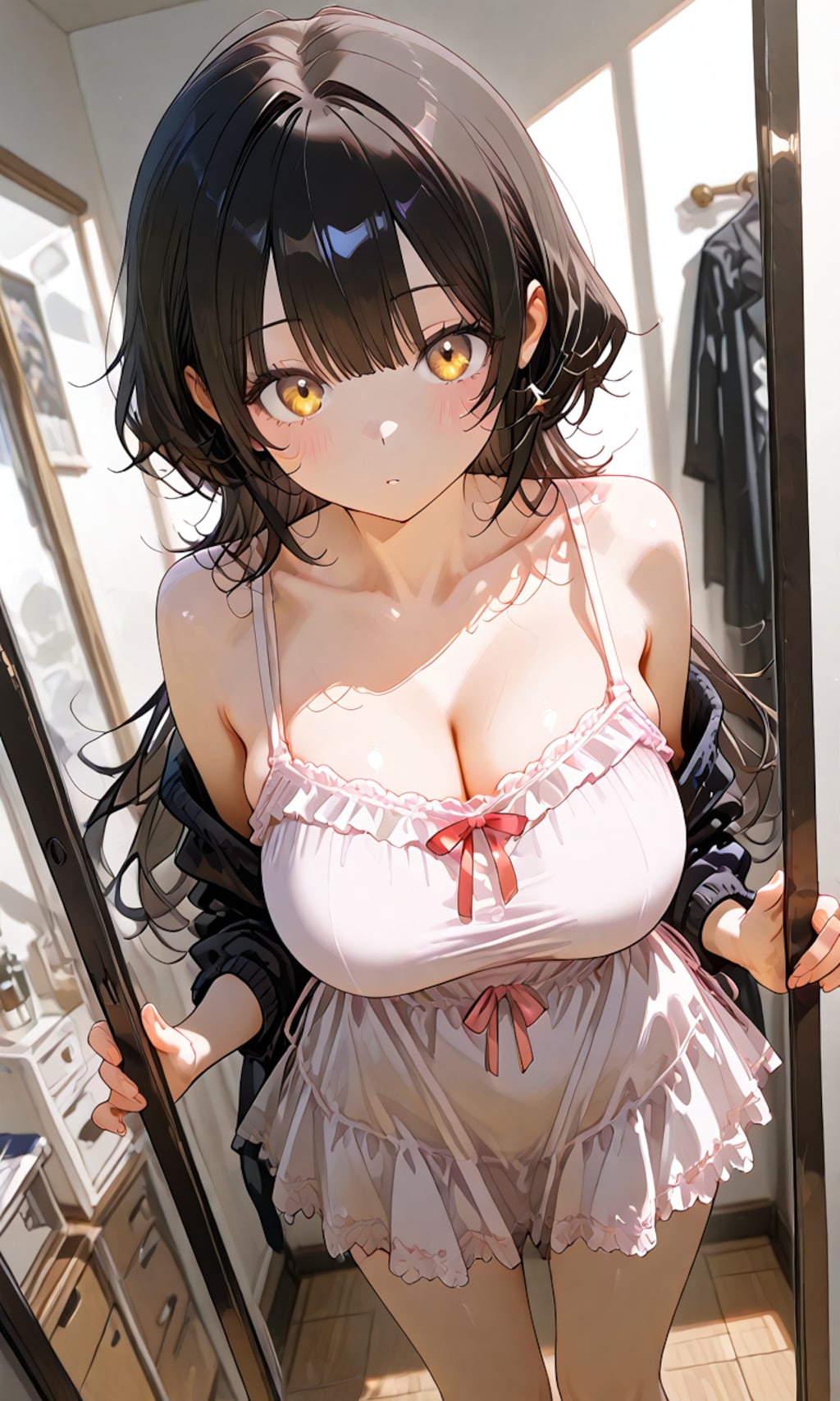 洋服を着合わせて