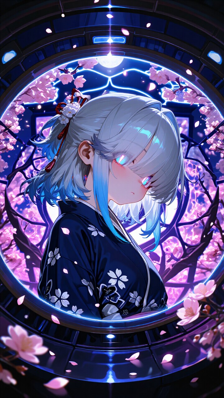 瑠璃花　和風　桜