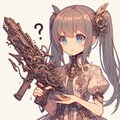 謎の武器を渡され困惑している女の子 4枚目