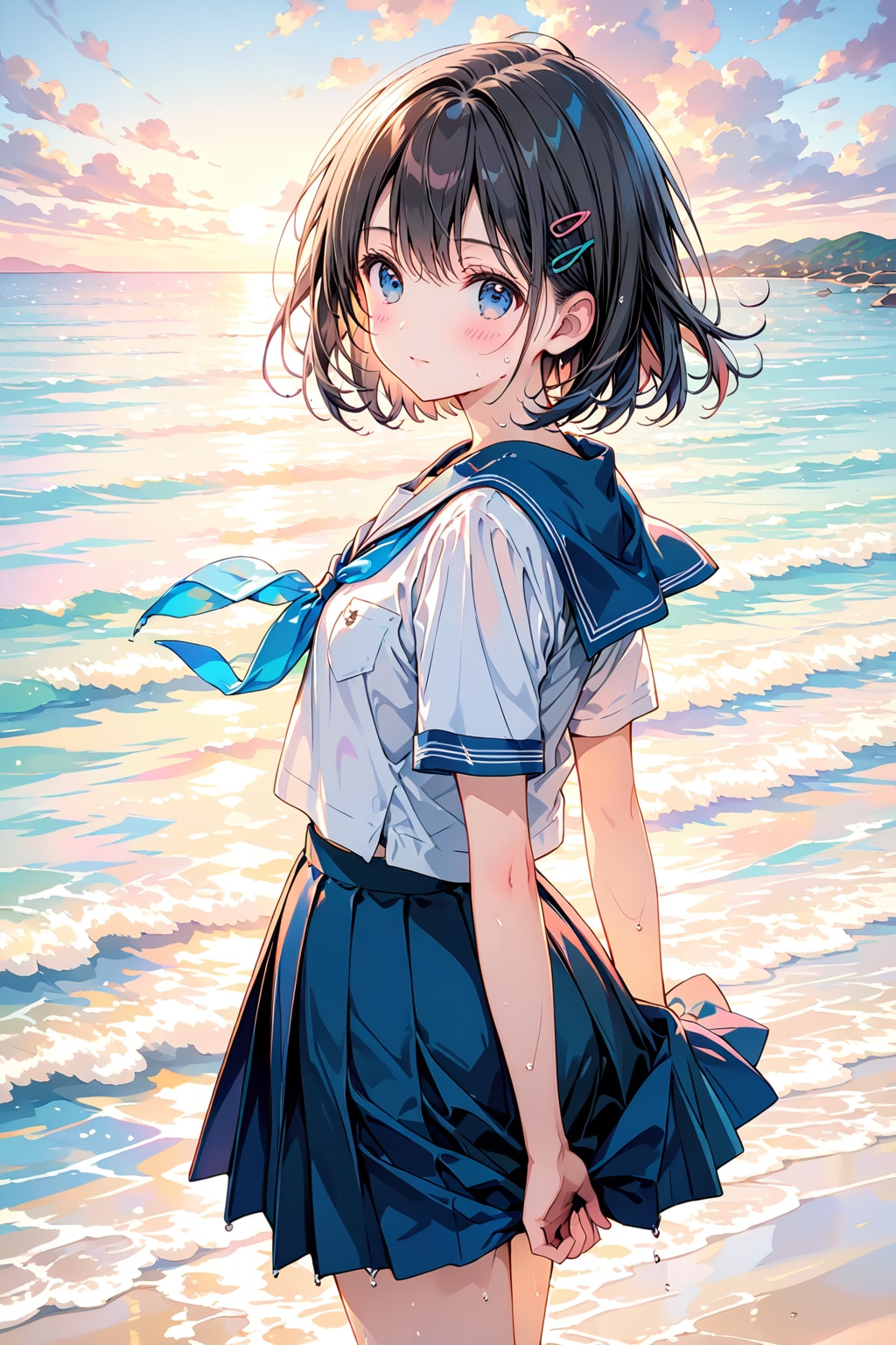 夕陽の砂浜(LARIMAR)(2)